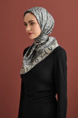 Noor Way Silk Scarf Grey - 3