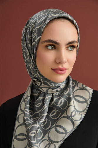 Noor Way Silk Scarf Grey 