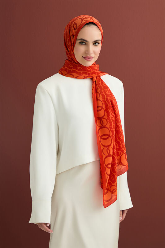 Noor Way Silk Shawl Orange - 1