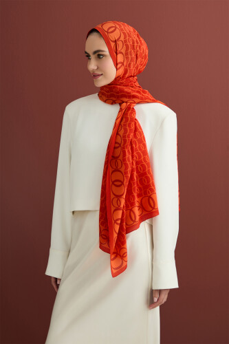 Noor Way Silk Shawl Orange - 5