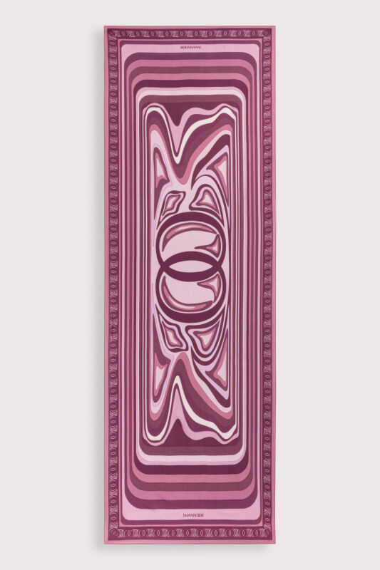 Noor with Waves Dusty Rose Viscose Shawl - 2