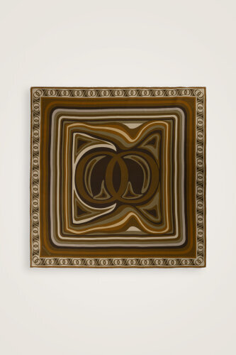 Noor with Waves Khaki-Oil Green Double-Sided Silk Scarf - 2