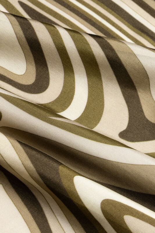 Noor with Waves Khaki Viscose Shawl - 4
