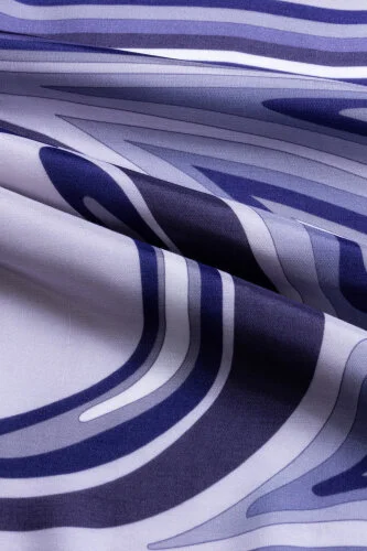 Noor with Waves Navy Blue Viscose Shawl - 4