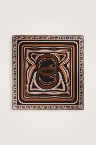 Noor with Waves rown-Orange Double-Sided Silk Scarf - Imannoor (4)