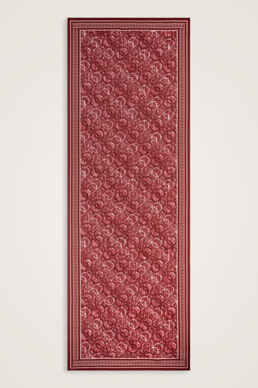 Noor Yağmuru Bordo Pamuk Floş Şal 70x210 - 1