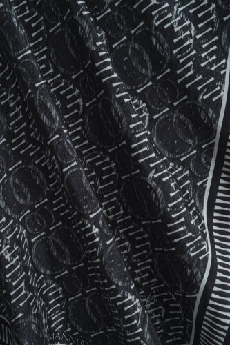 Noor Yağmuru Siyah-Beyaz Pamuk Floş Şal 70x210 - 5