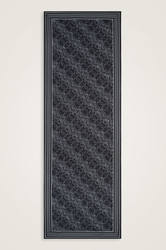 Noor Yağmuru Siyah-Beyaz Pamuk Floş Şal 70x210 - 2