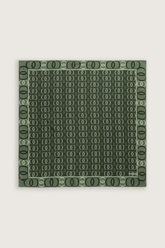 Noor Yolu 2 Haki Tivil İpek Eşarp 90x90 - 2