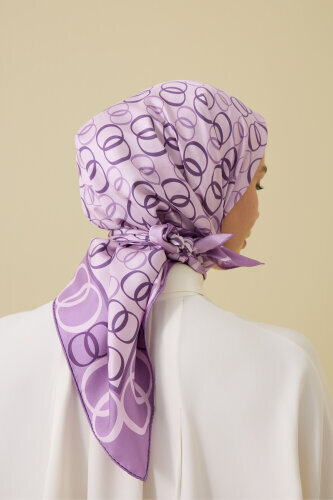 Noor Yolu 2 Lila Tivil İpek Eşarp 90x90 - Imannoor (3)