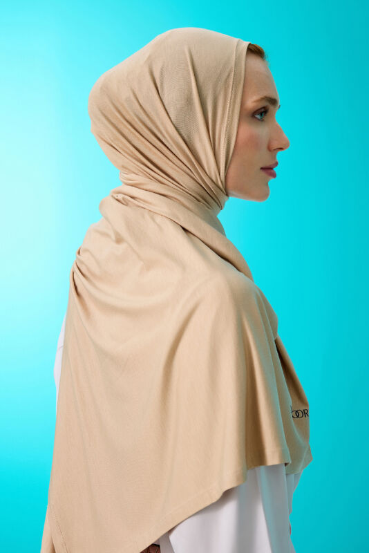 Nude Colorway Combed Cotton Shawl Beige - 3