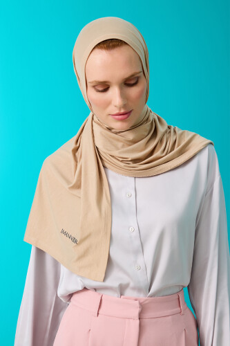 Nude Colorway Combed Cotton Shawl Beige - 5