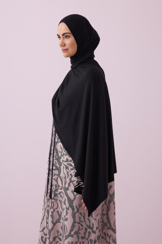 Nude Colorway Combed Cotton Shawl Black 