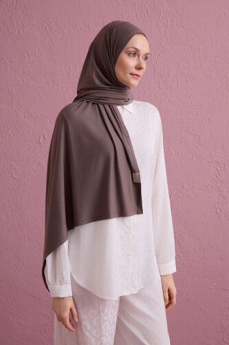 Nude Colorway Combed Cotton Shawl Dark Grey 