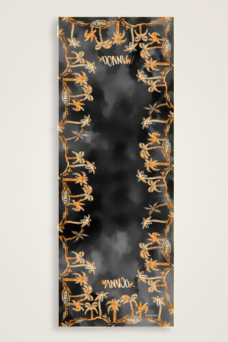 Oasis Flush Viscose Shawl Black/Gold - 2