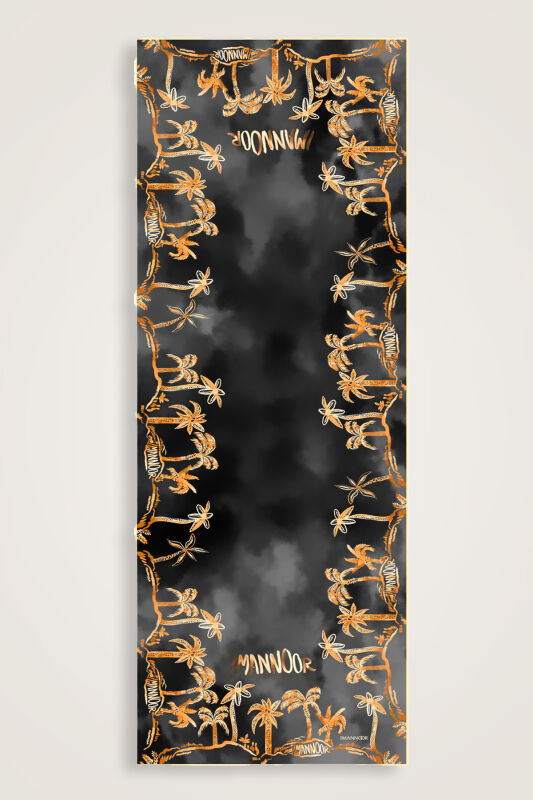 Oasis Flush Viscose Shawl Black/Gold - 2