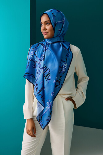 Oasis Flush Viscose Shawl Blue 