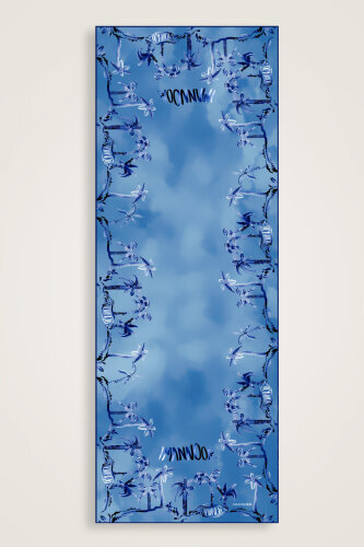 Oasis Flush Viscose Shawl Blue - 2