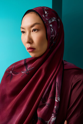 Oasis Flush Viscose Shawl Burgundy - 5