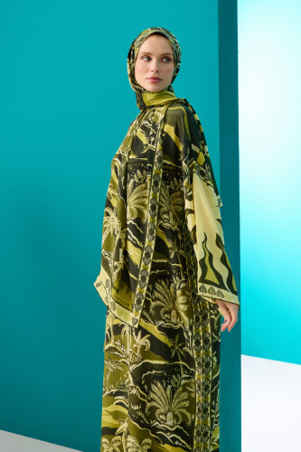Oasis Khaki Silk Dress - 2