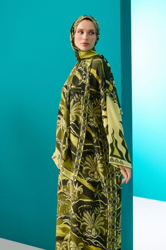 Oasis Khaki Silk Dress - 2
