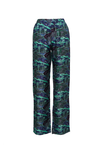 Oasis Navy Blue Silk Pajama Pants 