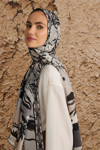 Oasis Silk Shawl Black - 5