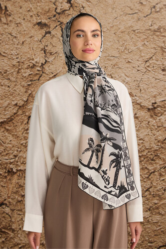 Oasis Silk Shawl Black - 1