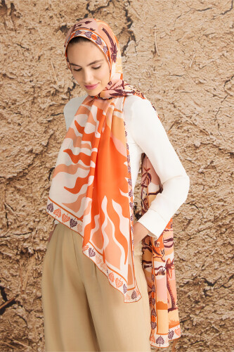 Oasis Silk Shawl Orange 