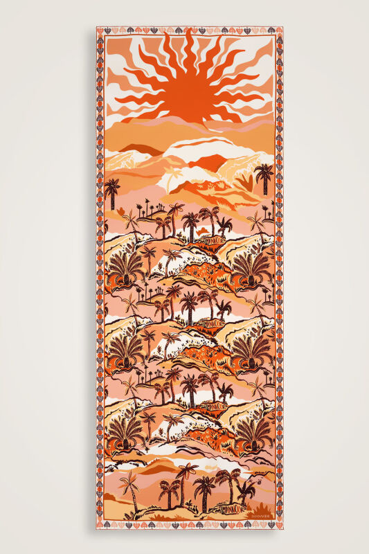 Oasis Silk Shawl Orange - 2