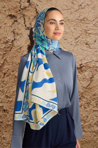 Oasis Silk Shawl Turquoise 