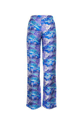 Oasis Turquoise Silk Pajama Pants - 2