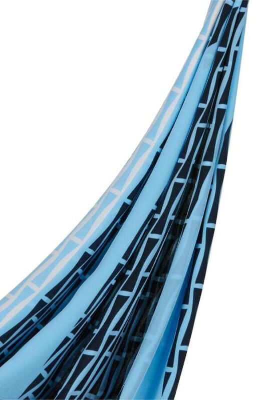 OO Logo Silk Shawl Blue - 6