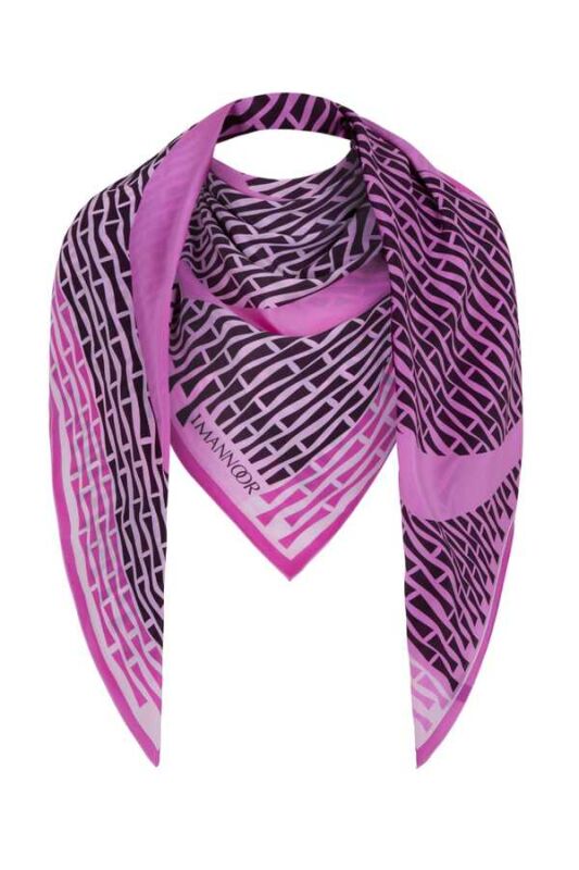 OO Logo Silk Shawl Pink - 5