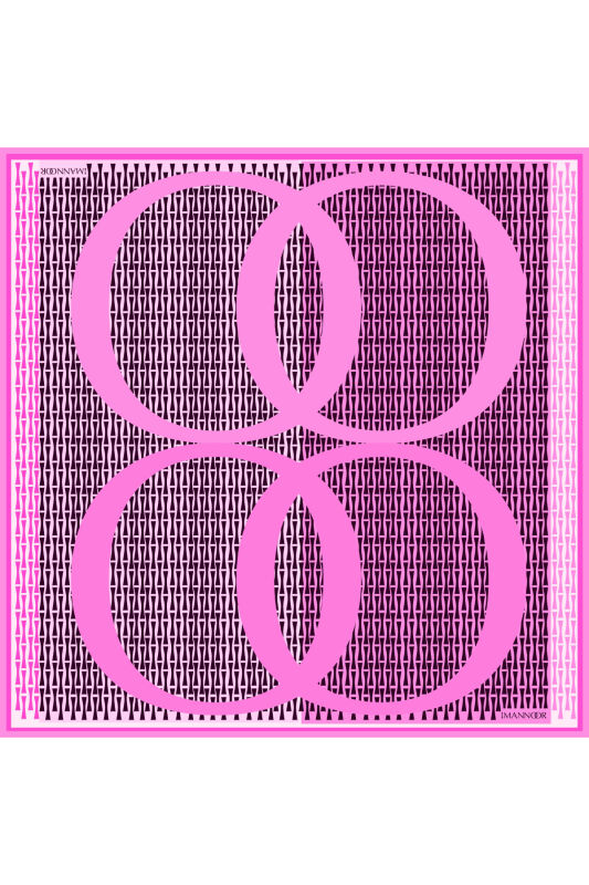 OO Logo Silk Shawl Pink - 1