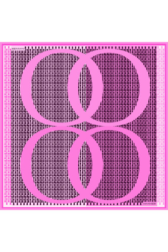 OO Logo Silk Shawl Pink - 1