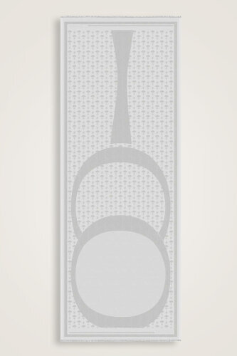 OO Monogram Antrasit İpek Şal 70x200 