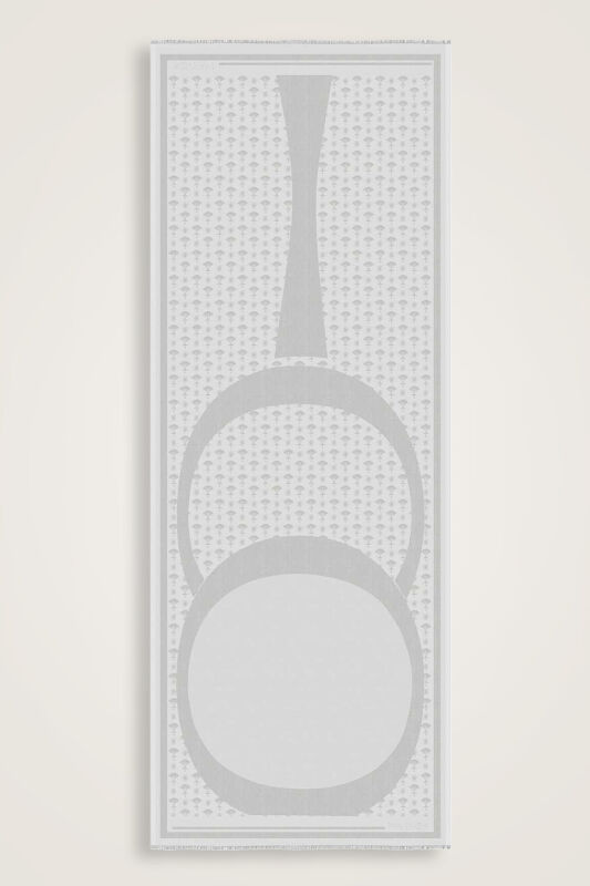 OO Monogram Antrasit İpek Şal 70x200 - 1