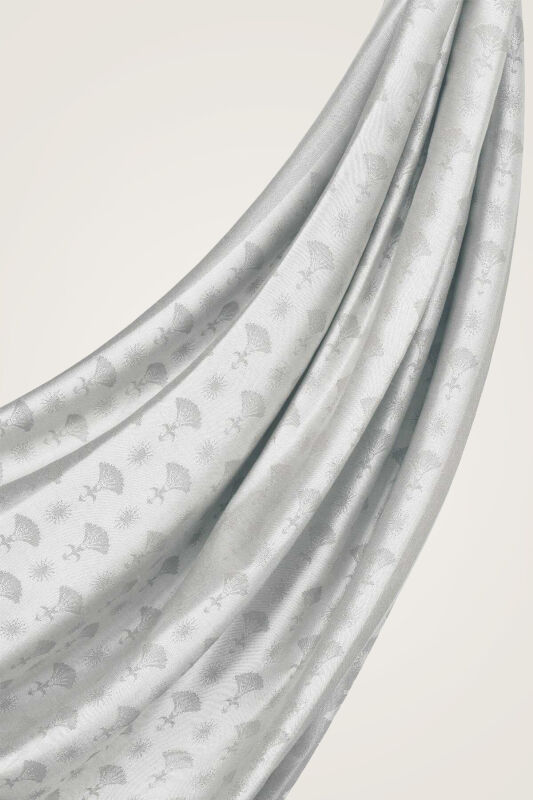 OO Monogram Silk Shawl Anthracite - 2