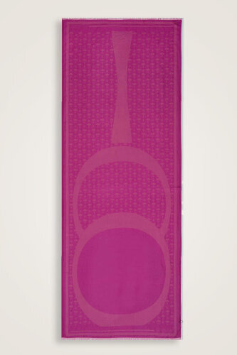 OO Monogram Silk Shawl Pink 