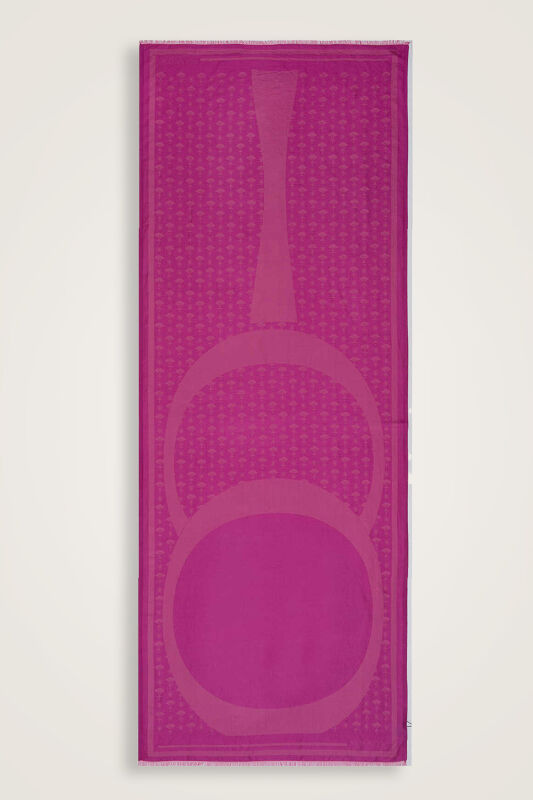 OO Monogram Silk Shawl Pink - 1