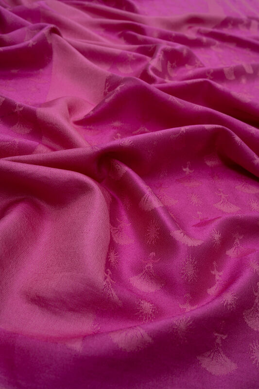 OO Monogram Silk Shawl Pink - 2