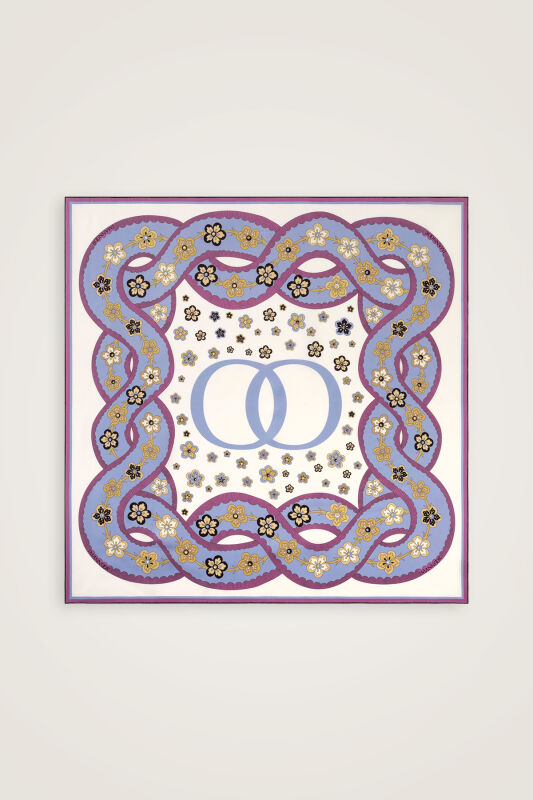 Örgü Gül Kurusu Tivil İpek Eşarp 90x90 - 2