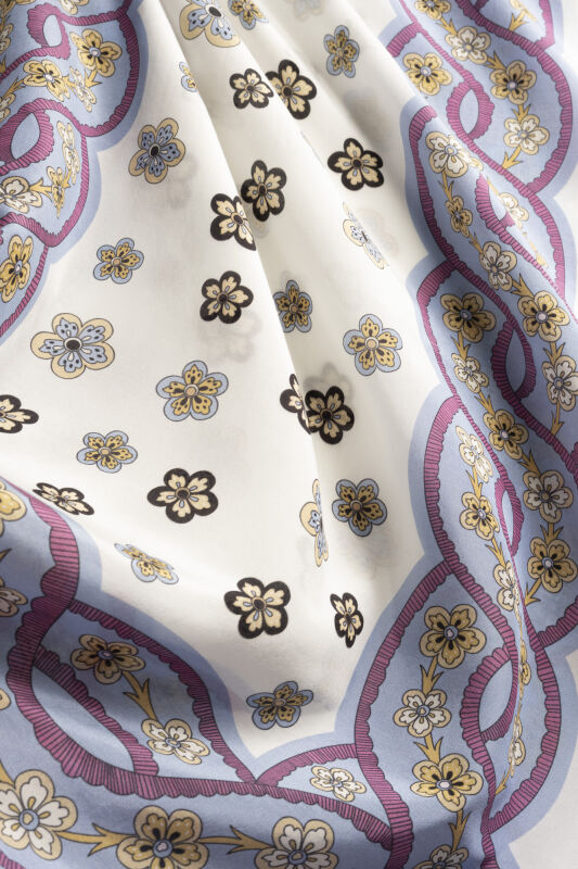 Örgü Menekşe Floş Pamuk Şal 70x210 - 2