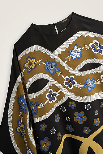 Örgü Siyah Krep İpek Kaftan - Imannoor (4)