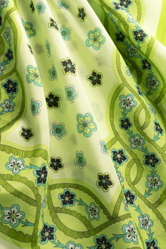 Örgü Yeşil Floş Pamuk Şal 70x210 - 2