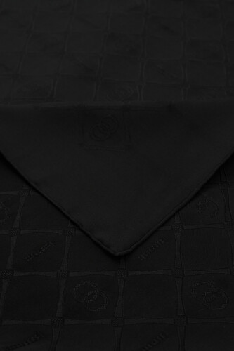 Oriental Cage Silk Shawl Black - 2