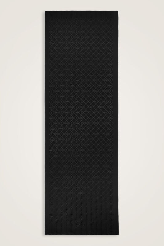 Oriental Cage Silk Shawl Black - 1