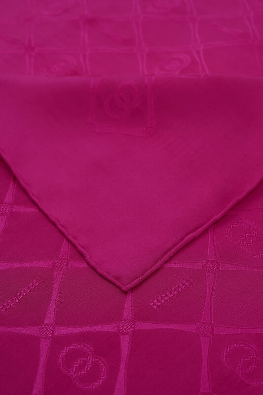 Oriental Cage Silk Shawl Fuchsia - 3