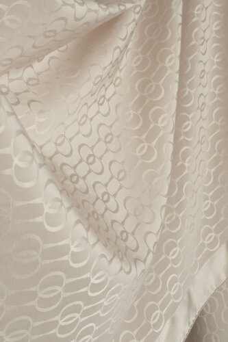 Oriental Chain Beige Cotton Silk Shawl - 2